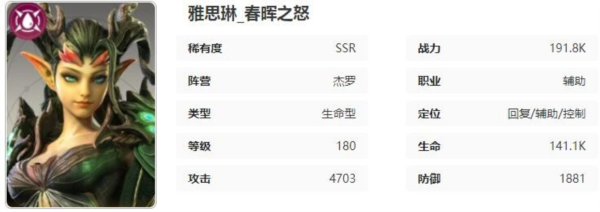 星际52区雅思琳技能属性说明